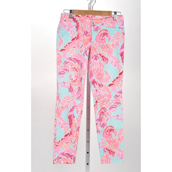 Lilly Pulitzer Pants - Lilly Pulitzer Poolside Blue LOVE BIRDS KELLY PANTS Skinny Ankle Stretch Size 2